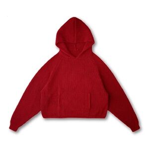Cozy Red Hooded Sweater
